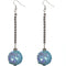 Blue Iridescent Confetti Ball Chain Earrings