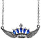 Blue Crown Double Wing Chain Necklace