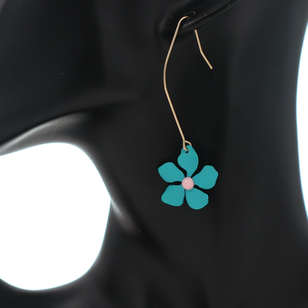 Blue Dainty Flower Earrings