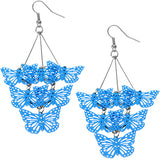 Blue Butterfly Dangle Earrings