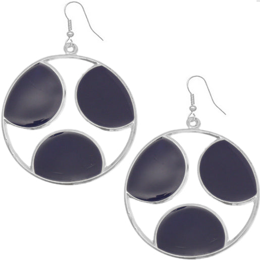 Blue Cutout Polka Dot Dangle Earrings