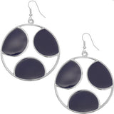 Blue Cutout Polka Dot Dangle Earrings