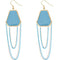 Blue Double Chain Geometric Dangle Earrings