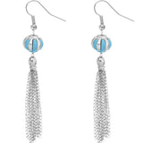 Blue Multi Chain Drop Earrings