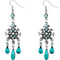 Blue Silver Chandelier Gemstone Earrings