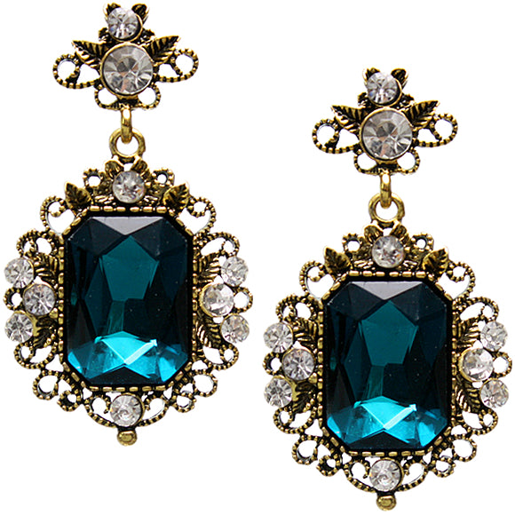 Blue Elegant Post Gemstone Earrings