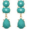 Blue Elegant Faceted Teardrop Post Earrings