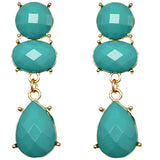 Blue Elegant Faceted Teardrop Post Earrings