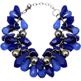 Blue Faceted Beaded Bracelet Earrings Set