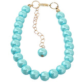 Blue Faux Pearl Beaded Bracelet