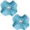 Blue Faux Pearl Flower Earrings