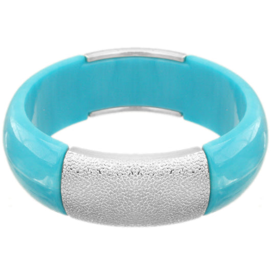 Blue Frosted Resin Bangle Bracelet