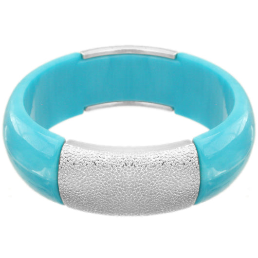 Blue Frosted Resin Bangle Bracelet