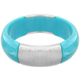 Blue Frosted Resin Bangle Bracelet