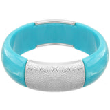 Blue Frosted Resin Bangle Bracelet