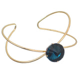 Blue Faux Gemstone Cutout Cuff Bracelet