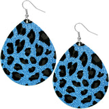Blue Glitter Spotted Teardrop Earrings