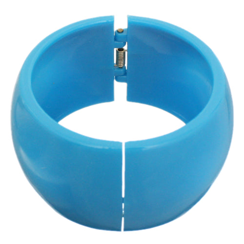 Blue Glossy Hinged Bangle Bracelet