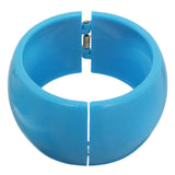 Blue Glossy Hinged Bangle Bracelet