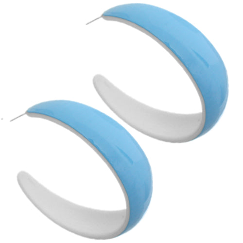 Blue Hoops Earrings