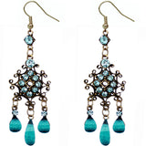 Blue Elegant Chandelier Gemstone Earrings