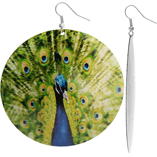 Green Peacock Earrings