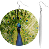 Green Peacock Earrings