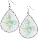 Blue Floral Woven Teardrop Dangle Earrings