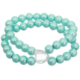 Blue Heart Beaded Stretch Bracelet