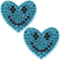 Blue Heart Smiley Face Earrings