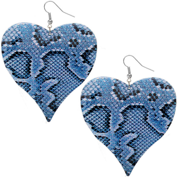 Blue Snakeskin Earrings