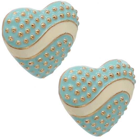 Blue Heart Shaped Stud Earrings