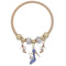 Blue Fireball High Heel Shoe Charm Stretch Bracelet