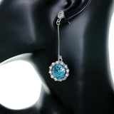 Blue Confetti Vertical Bar Drop Earrings