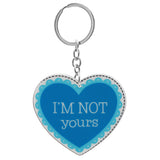 Blue I'm Not Yours Heart Keychain