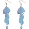 Blue Iridescent Long Teardrop Chain Earrings