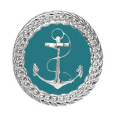 Blue Large Anchor Adjustable Statement Ring