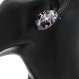 Blue Army Camo Large Button Stud Earrings