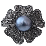 Blue Faux Pearl Cocktail Ring