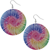 Pink Multicolor Wooden Spiral Pattern Earrings