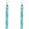 Blue Sparkle Mesh Fireball Dangle Earrings