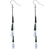Blue Long Transparent Cascade Earrings