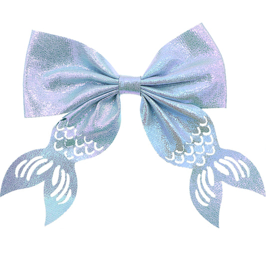 Blue Mermaid Tail Hair Bow Barrette