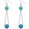 Blue Mesh Fireball Chain Earrings