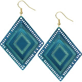 Blue Mirrored Earrings