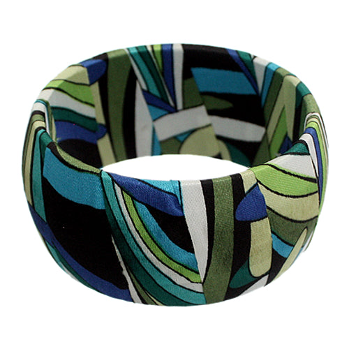 Green Multicolor Tropical Bangle Bracelet