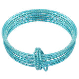 Blue Thin Multi Line Bangle Bracelets