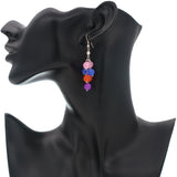 Blue Multicolor Beaded Dangle Earrings