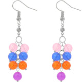 Blue Multicolor Beaded Dangle Earrings