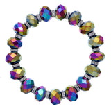 Multicolor Briolette Rhinestone Bead Stretch Bracelet
